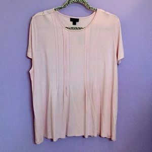 J.Jill size XL Pink short sleeve pleated detailed top; new with tag